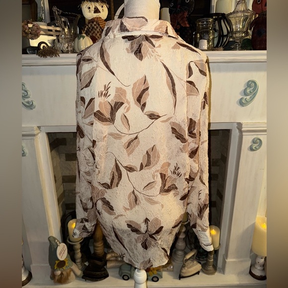 Bailey/44 sheer button down blouse. NWOT. Plastic from tag. Super cute for Fall - Picture 3 of 5
